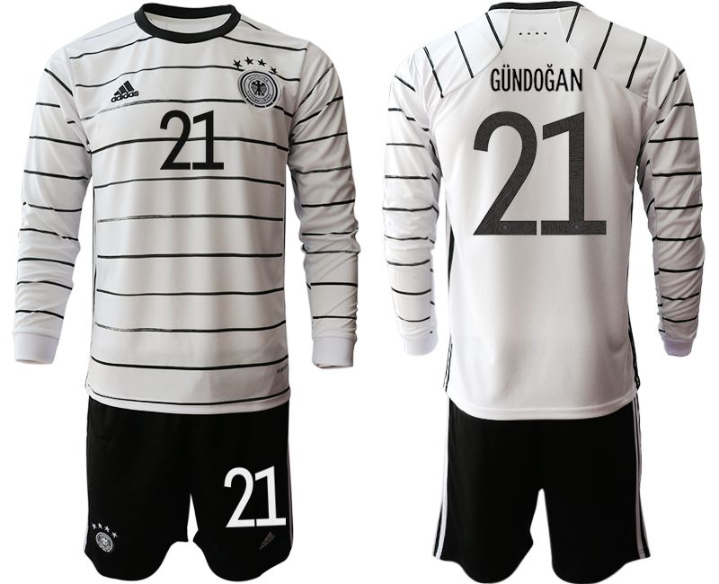 Men 2021 World Cup National Germany home long sleeve #21 white Soccer Jerseys->germany jersey->Soccer Country Jersey